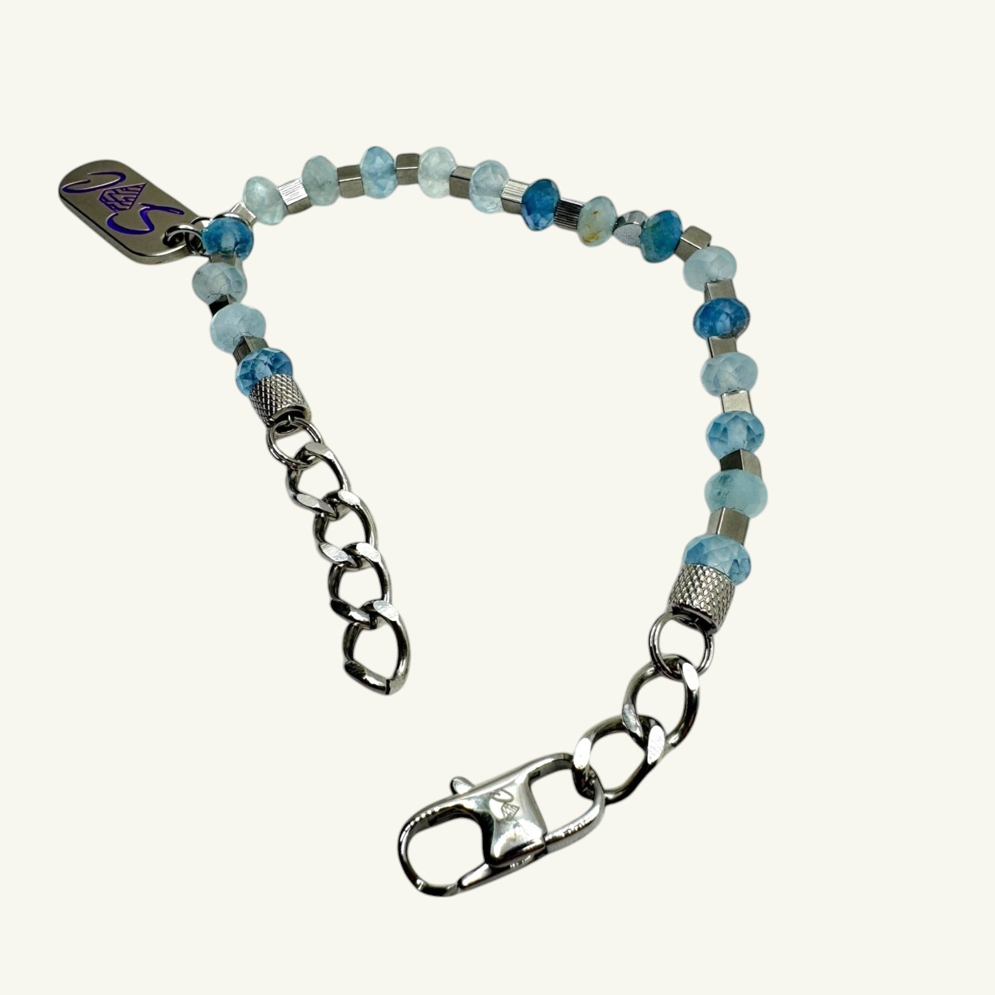 Bracciale acquamarina sfaccettata Sharifa Crystals